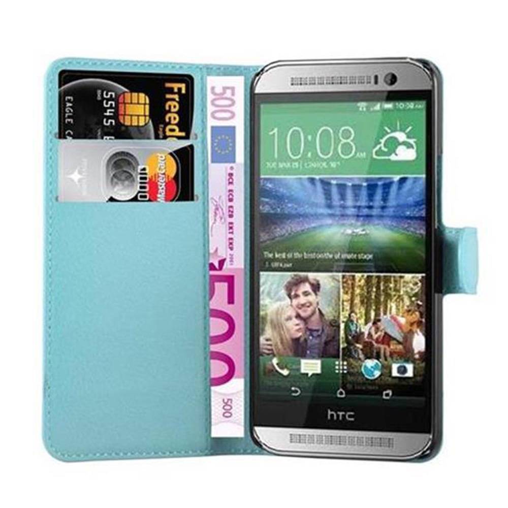 Cadorabo Hülle für HTC ONE M8 MINI Schutz Hülle in Blau Handyhülle Etui Case Cover Magnetverschluss