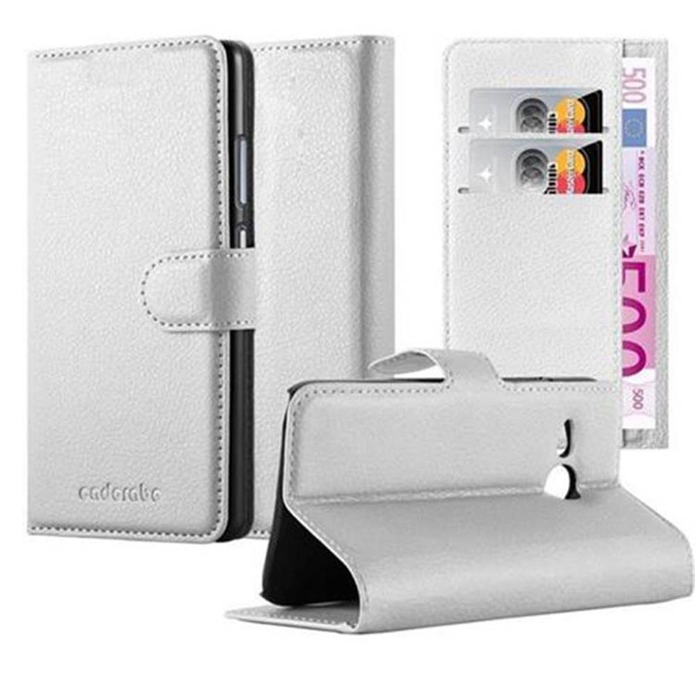 Cadorabo Hülle für HTC ONE M8 MINI Schutz Hülle in Weiß Handyhülle Etui Case Cover Magnetverschluss