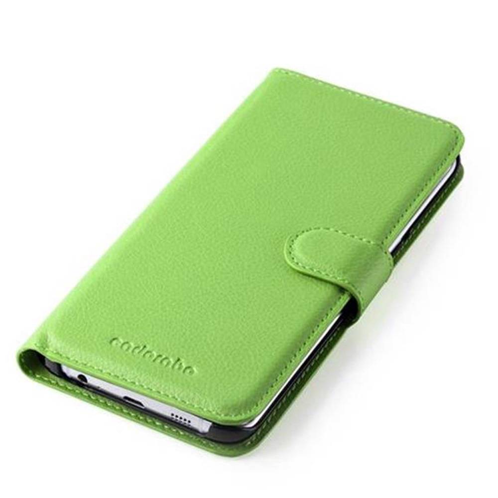 Cadorabo Hülle für Samsung Galaxy S6 EDGE Schutz Hülle in Grün Handyhülle Etui Case Cover Magnetverschluss