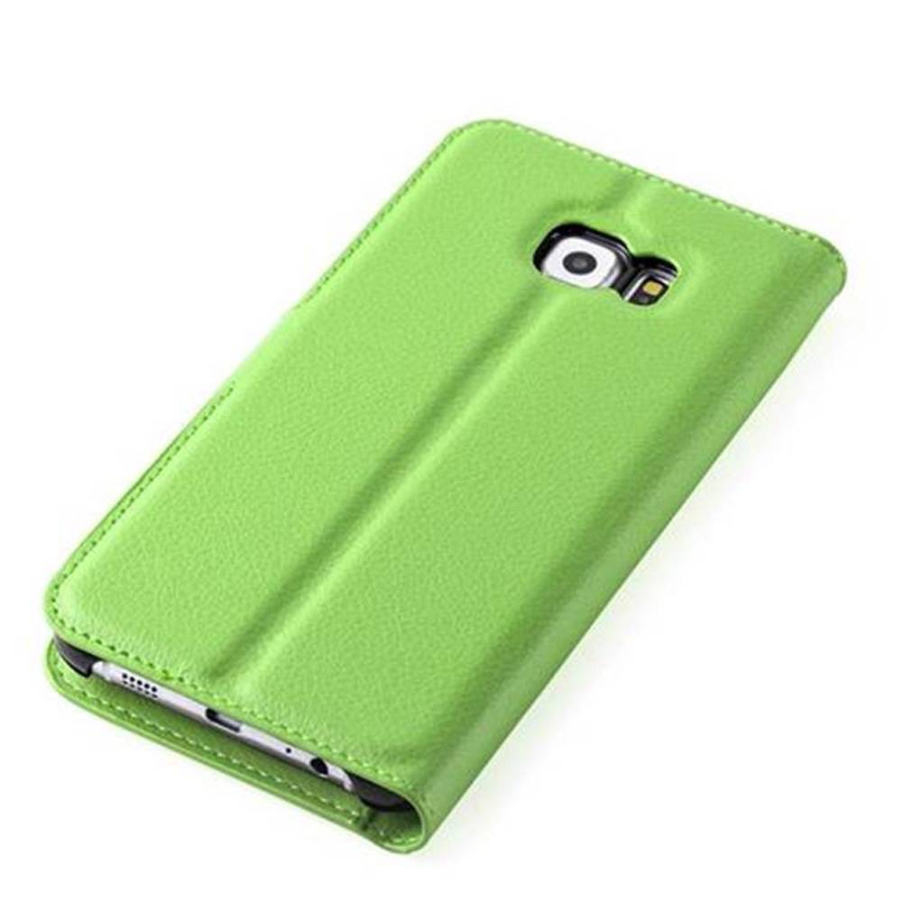 Cadorabo Hülle für Samsung Galaxy S6 EDGE Schutz Hülle in Grün Handyhülle Etui Case Cover Magnetverschluss