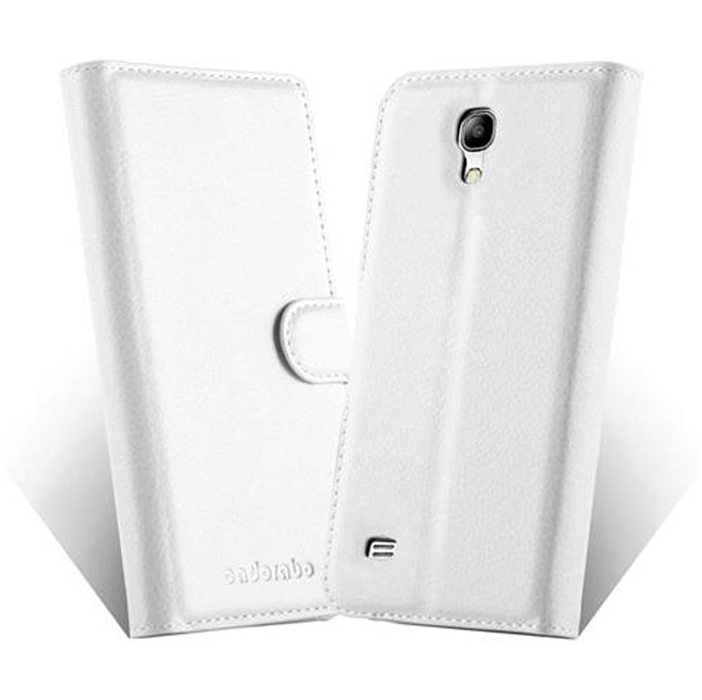 Cadorabo Hülle für Samsung Galaxy S4 MINI Schutz Hülle in Weiß Handyhülle Etui Case Cover Magnetverschluss