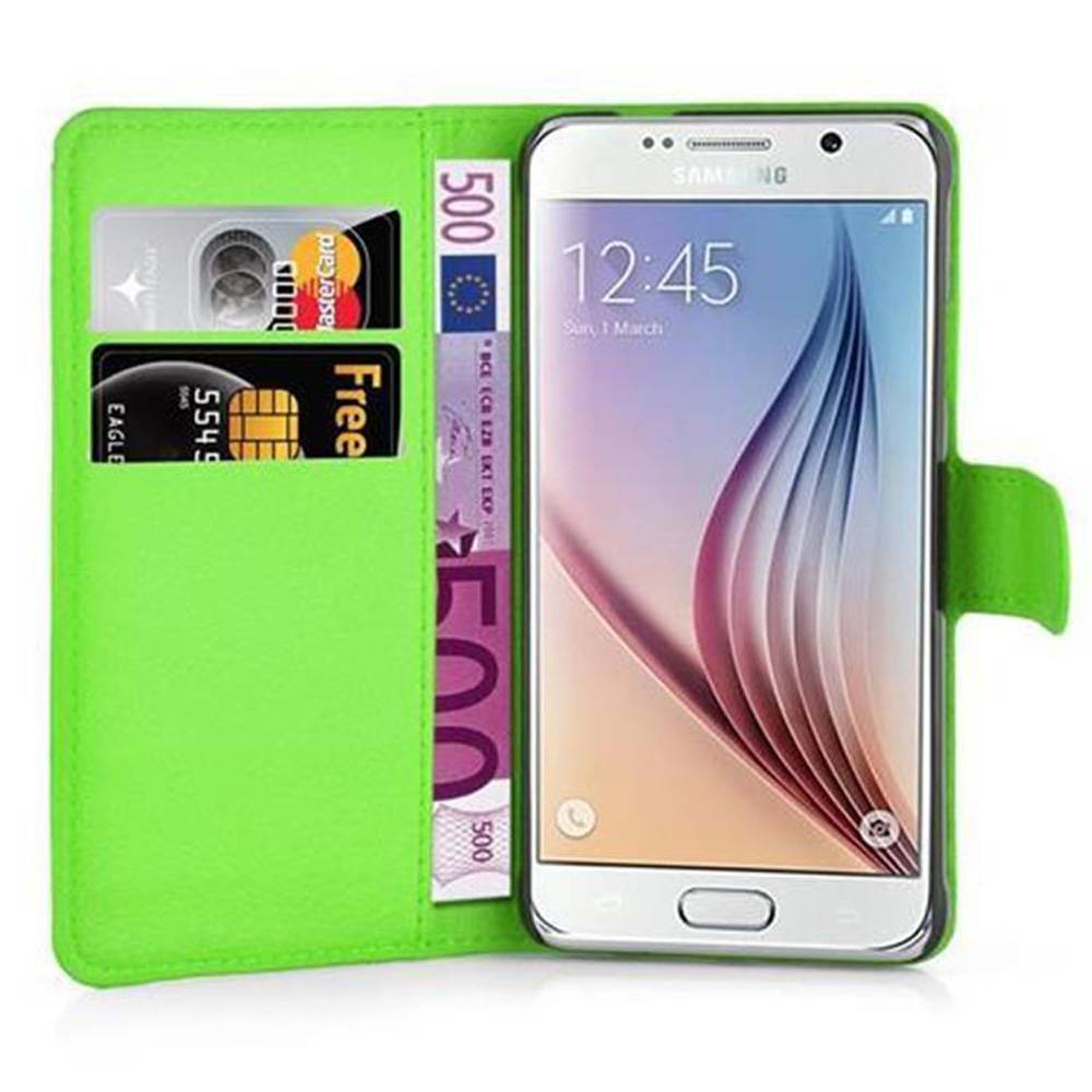 Cadorabo Hülle für Samsung Galaxy S6 Schutz Hülle in Grün Handyhülle Etui Case Cover Magnetverschluss