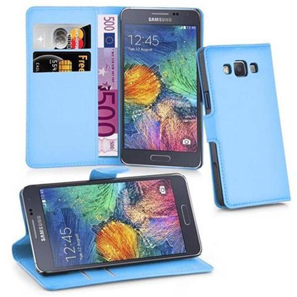 Cadorabo Hülle für Samsung Galaxy A7 2015 Schutz Hülle in Blau Handyhülle Etui Case Cover Magnetverschluss