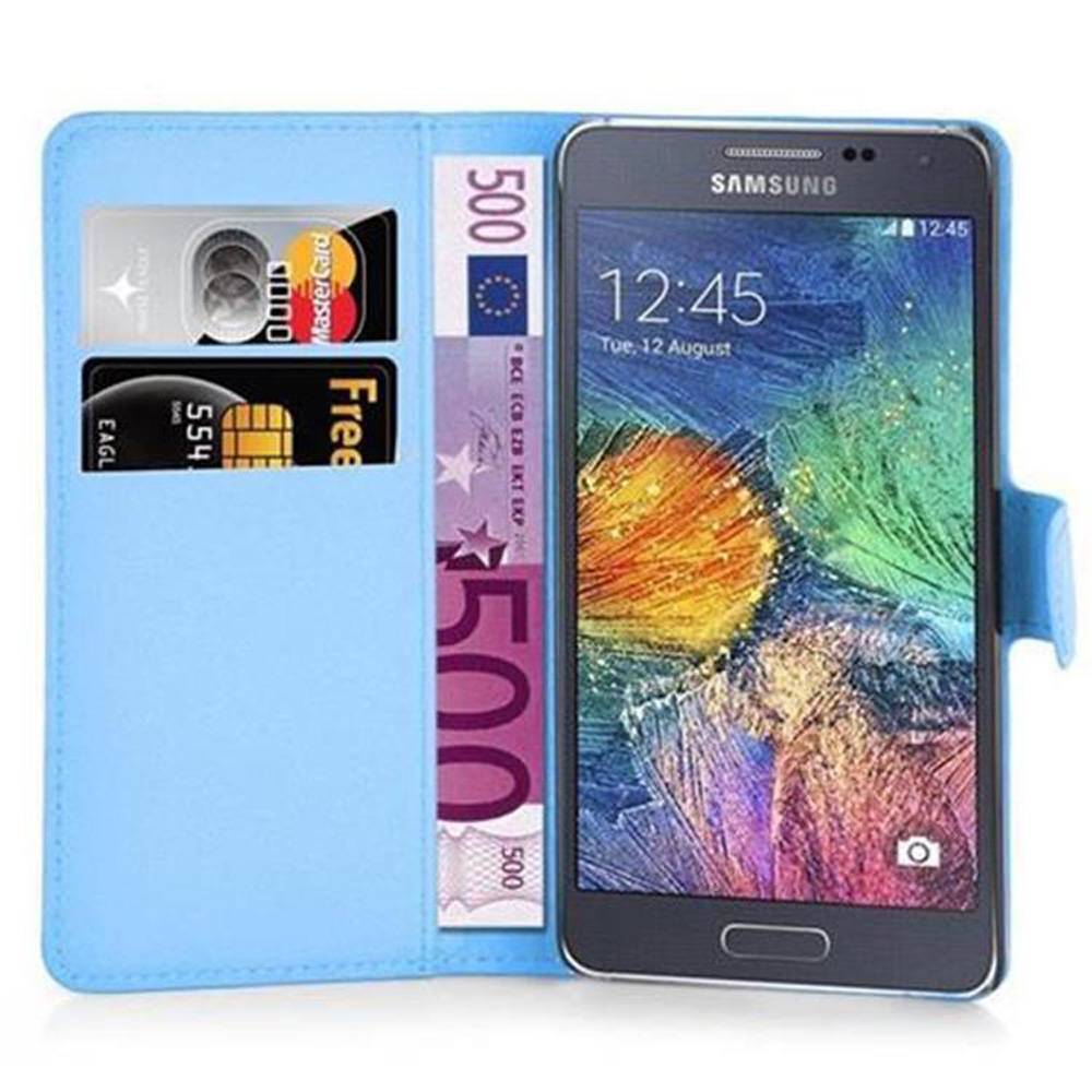Cadorabo Hülle für Samsung Galaxy A7 2015 Schutz Hülle in Blau Handyhülle Etui Case Cover Magnetverschluss