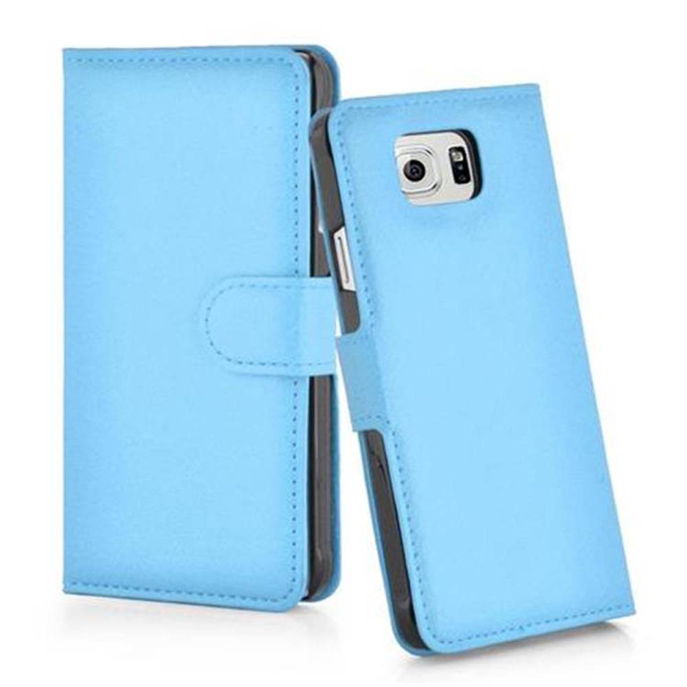 Cadorabo Hülle für Samsung Galaxy S6 Schutz Hülle in Blau Handyhülle Etui Case Cover Magnetverschluss