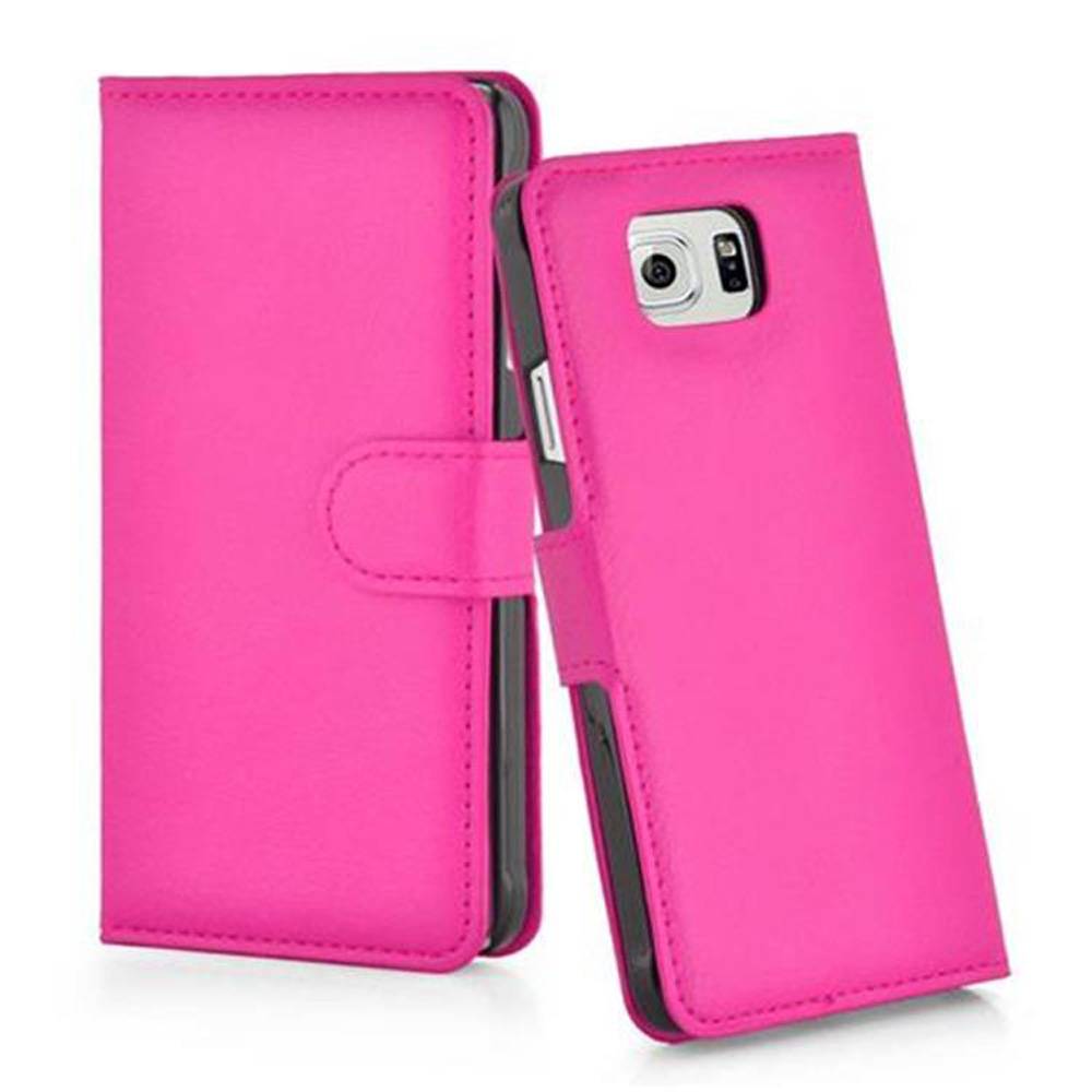 Cadorabo Hülle für Samsung Galaxy S6 Schutz Hülle in Pink Handyhülle Etui Case Cover Magnetverschluss