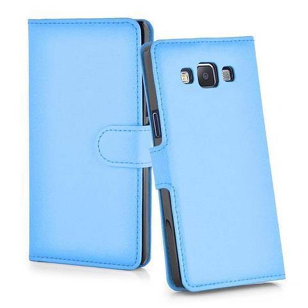 Cadorabo Hülle für Samsung Galaxy J5 2015 Schutz Hülle in Blau Handyhülle Etui Case Cover Magnetverschluss