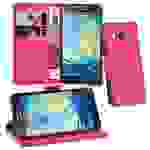 Cadorabo Hülle für Samsung Galaxy J5 2015 Schutz Hülle in Rot Handyhülle Etui Case Cover Magnetverschluss