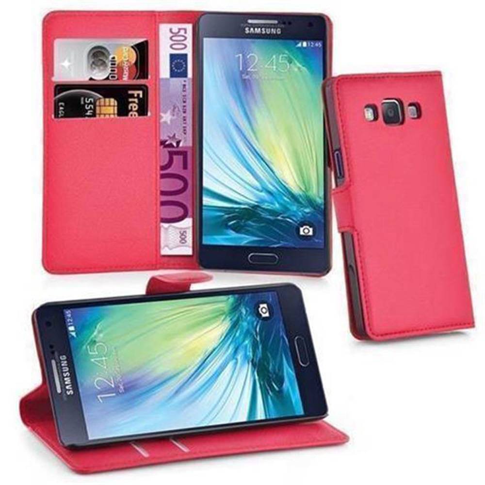 Cadorabo Hülle für Samsung Galaxy J5 2015 Schutz Hülle in Rot Handyhülle Etui Case Cover Magnetverschluss