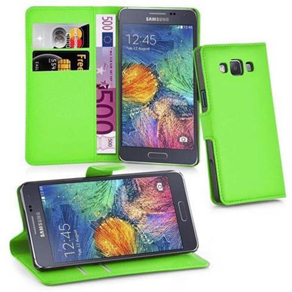 Cadorabo Hülle für Samsung Galaxy A7 2015 Schutz Hülle in Grün Handyhülle Etui Case Cover Magnetverschluss