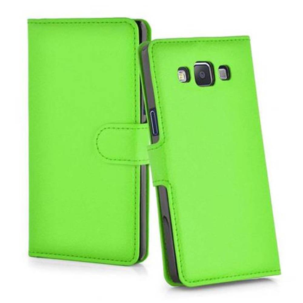 Cadorabo Hülle für Samsung Galaxy A7 2015 Schutz Hülle in Grün Handyhülle Etui Case Cover Magnetverschluss