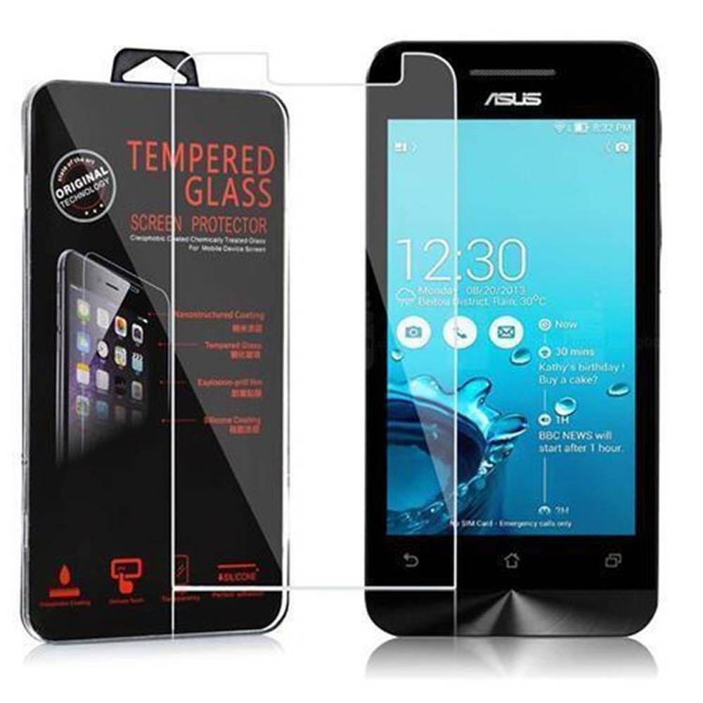 Cadorabo Panzer Folie für Asus ZenFone 4 2014 Schutzfolie in Transparent Gehärtetes Tempered Display-Schutzglas