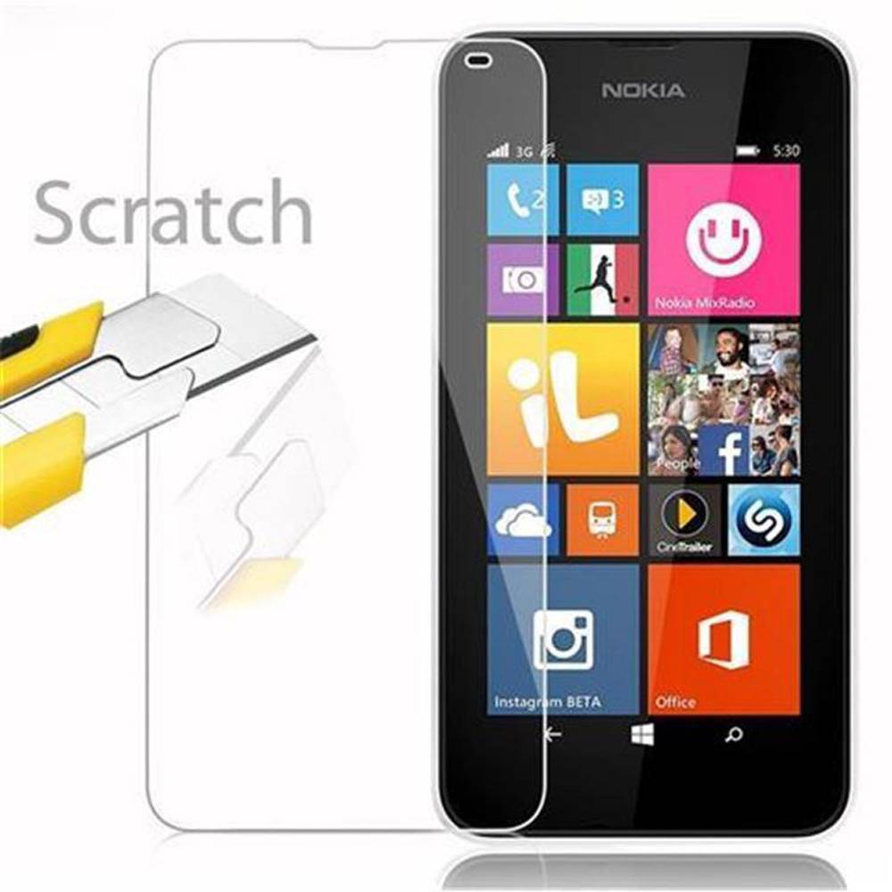 Cadorabo Panzer Folie für Nokia Lumia 540 Schutzfolie in Transparent Gehärtetes Tempered Display-Schutzglas