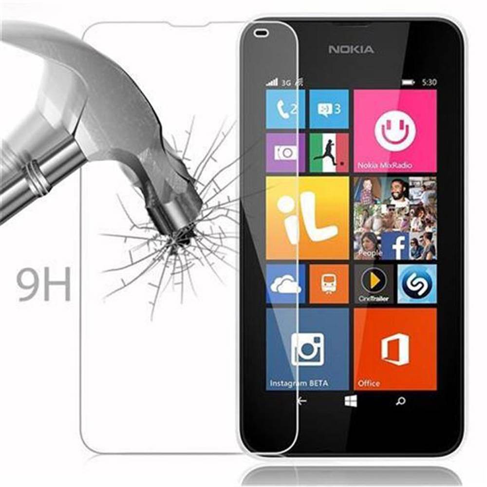 Cadorabo Panzer Folie für Nokia Lumia 540 Schutzfolie in Transparent Gehärtetes Tempered Display-Schutzglas