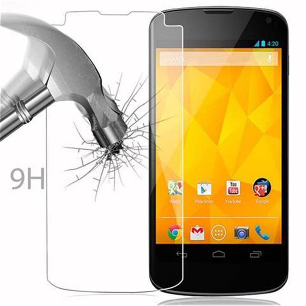 Cadorabo Panzer Folie für LG Google Nexus 4 Schutzfolie in Transparent Gehärtetes Tempered Display-Schutzglas