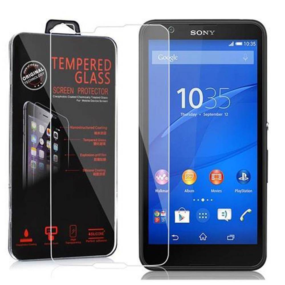 Cadorabo Panzer Folie für Sony Xperia E4 Schutzfolie in Transparent Gehärtetes Tempered Display-Schutzglas