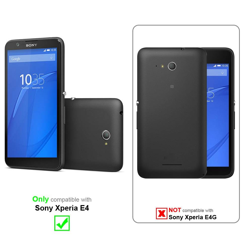 Cadorabo Panzer Folie für Sony Xperia E4 Schutzfolie in Transparent Gehärtetes Tempered Display-Schutzglas