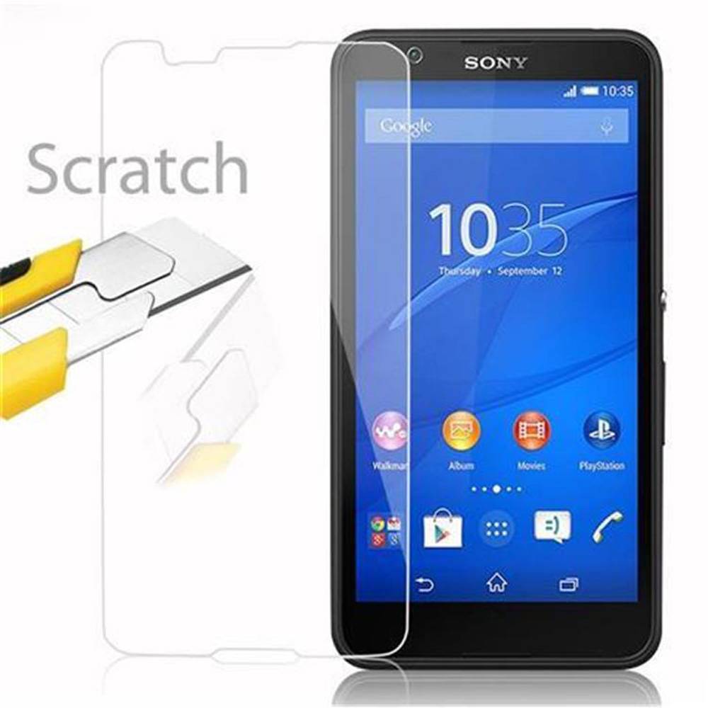 Cadorabo Panzer Folie für Sony Xperia E4 Schutzfolie in Transparent Gehärtetes Tempered Display-Schutzglas