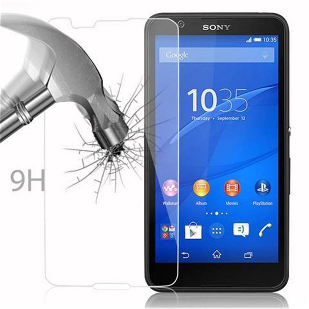 Cadorabo Panzer Folie für Sony Xperia E4 Schutzfolie in Transparent Gehärtetes Tempered Display-Schutzglas