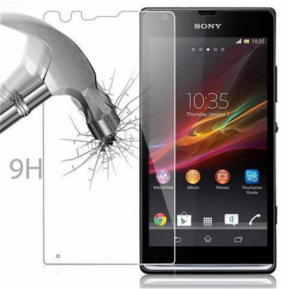 Cadorabo Panzer Folie für Sony Xperia SP Schutzfolie in Transparent Gehärtetes Tempered Display-Schutzglas