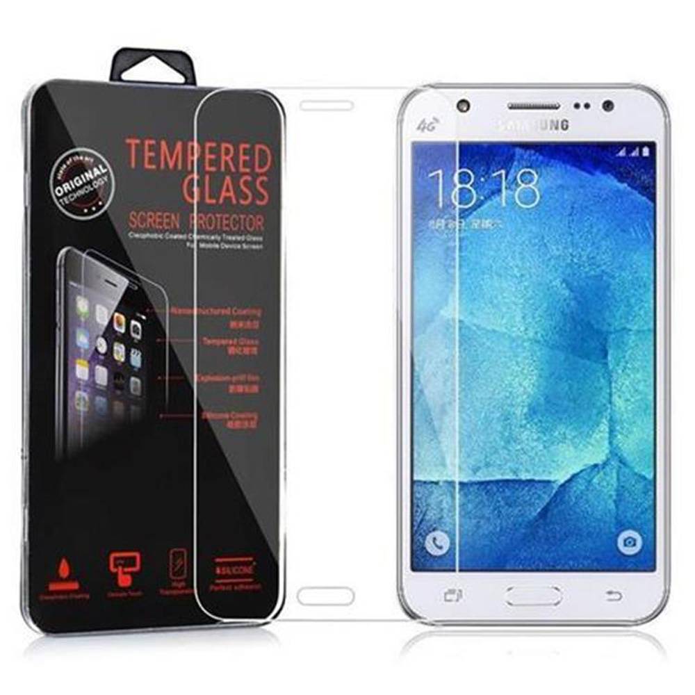 Cadorabo Panzer Folie für Samsung Galaxy J7 Schutzfolie in Transparent Gehärtetes Tempered Display-Schutzglas