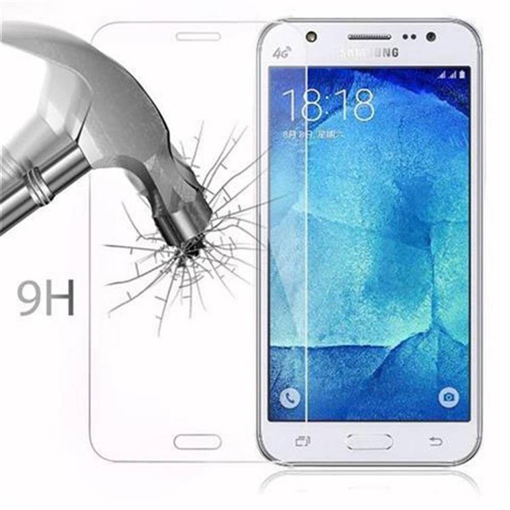 Cadorabo Panzer Folie für Samsung Galaxy J7 Schutzfolie in Transparent Gehärtetes Tempered Display-Schutzglas