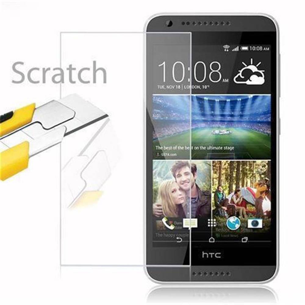 Cadorabo Panzer Folie für HTC Desire 620 Schutzfolie in Transparent Gehärtetes Tempered Display-Schutzglas