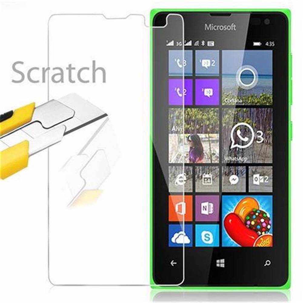 Cadorabo Panzer Folie für Nokia Lumia 435 Schutzfolie in Transparent Gehärtetes Tempered Display-Schutzglas