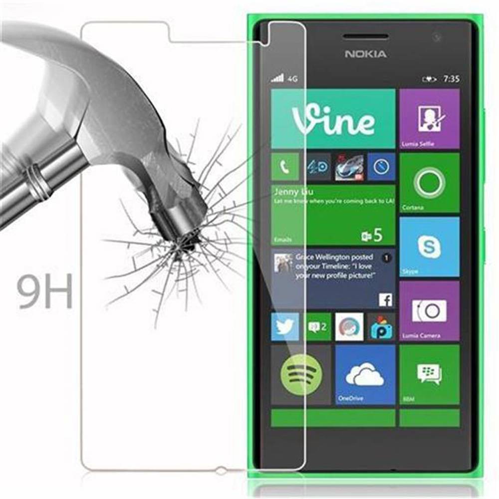 Cadorabo Panzer Folie für Nokia Lumia 730 Schutzfolie in Transparent Gehärtetes Tempered Display-Schutzglas