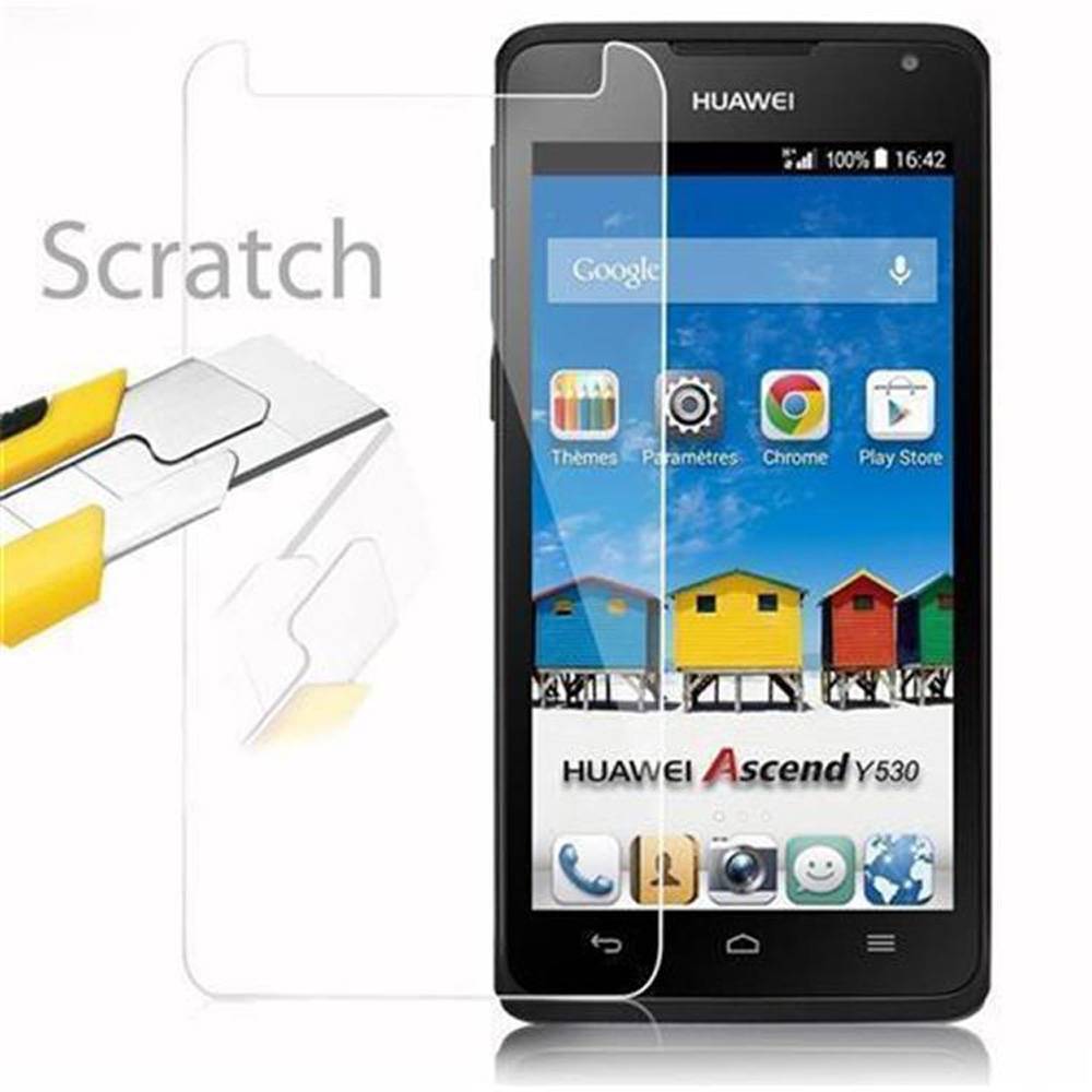 Cadorabo Panzer Folie für Huawei Ascend Y530 Schutzfolie in Transparent Gehärtetes Tempered Display-Schutzglas