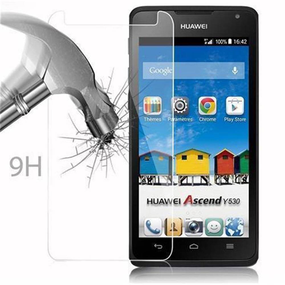 Cadorabo Panzer Folie für Huawei Ascend Y530 Schutzfolie in Transparent Gehärtetes Tempered Display-Schutzglas