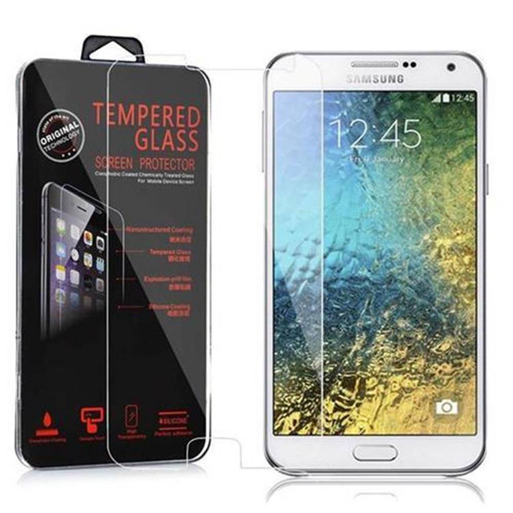 Cadorabo Panzer Folie für Samsung Galaxy E7 Schutzfolie in Transparent Gehärtetes Tempered Display-Schutzglas