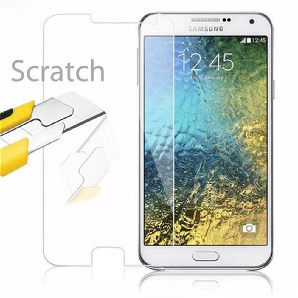Cadorabo Panzer Folie für Samsung Galaxy E7 Schutzfolie in Transparent Gehärtetes Tempered Display-Schutzglas