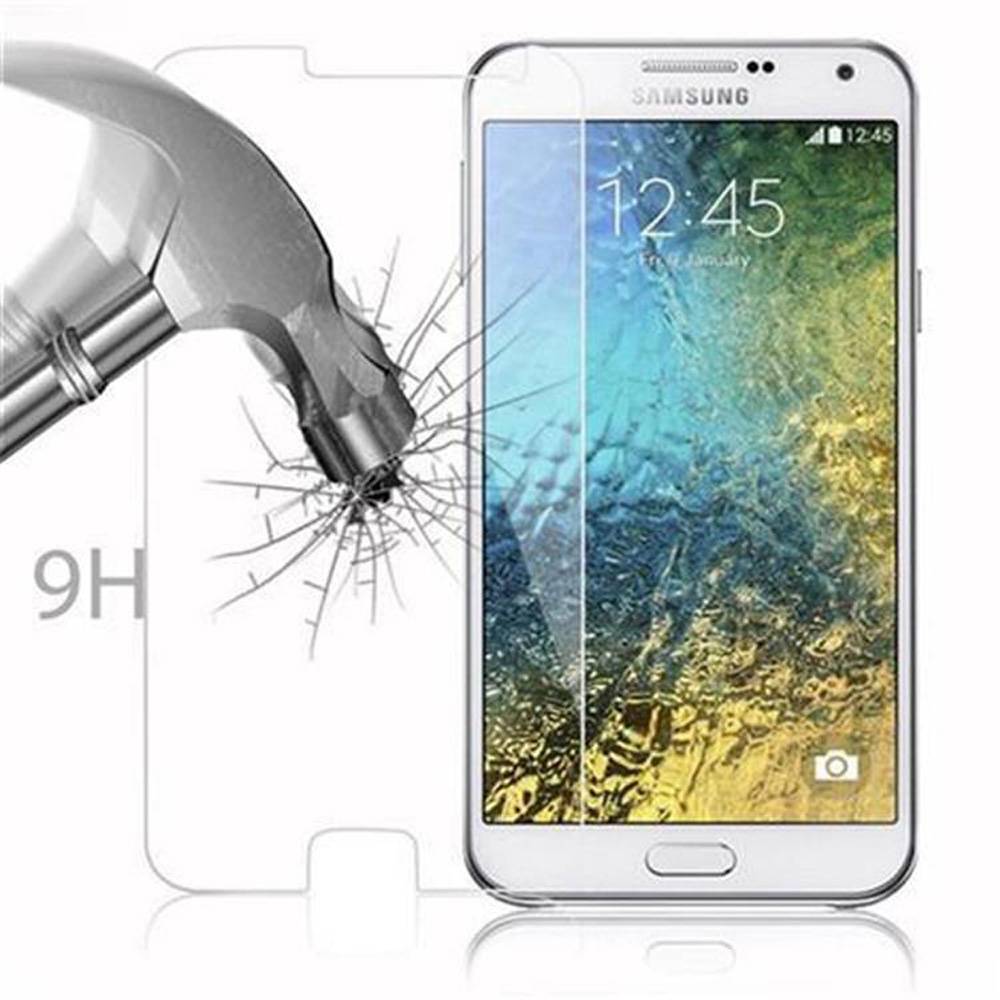 Cadorabo Panzer Folie für Samsung Galaxy E7 Schutzfolie in Transparent Gehärtetes Tempered Display-Schutzglas