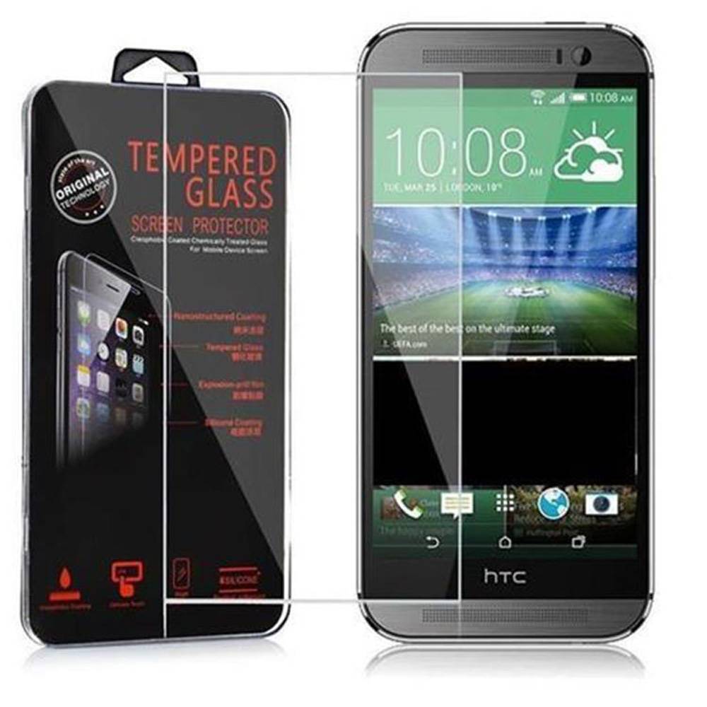 Cadorabo Panzer Folie für HTC ONE M8 (2.Gen.) Schutzfolie in Transparent Gehärtetes Tempered Display-Schutzglas