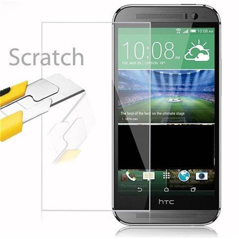 Cadorabo Panzer Folie für HTC ONE M8 (2.Gen.) Schutzfolie in Transparent Gehärtetes Tempered Display-Schutzglas