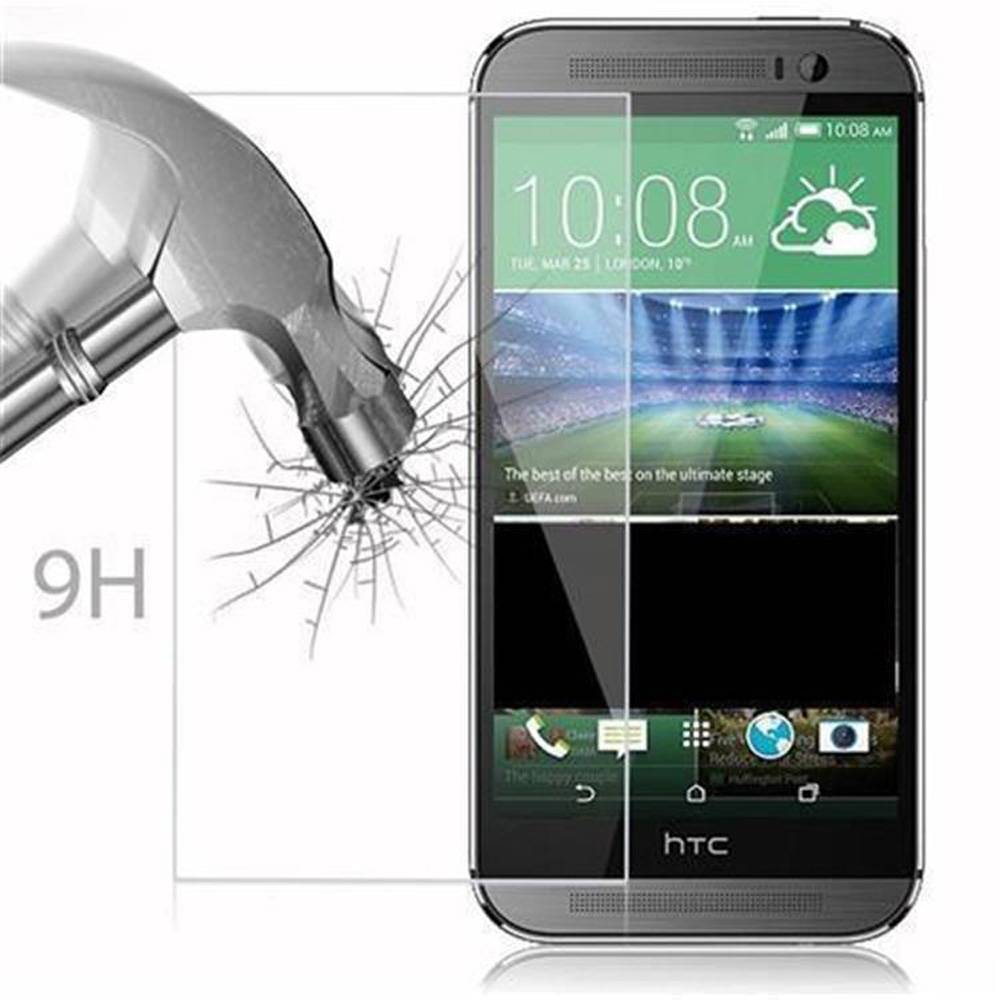 Cadorabo Panzer Folie für HTC ONE M8 (2.Gen.) Schutzfolie in Transparent Gehärtetes Tempered Display-Schutzglas