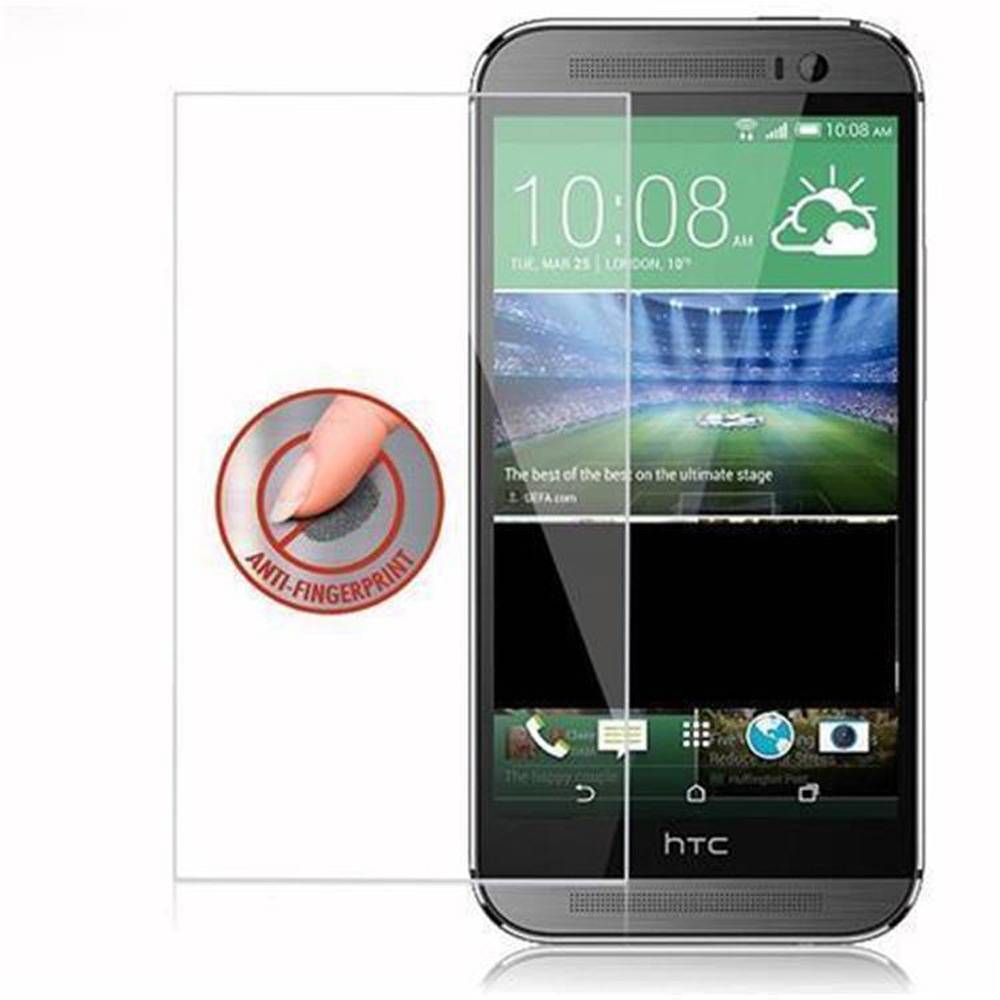 Cadorabo Panzer Folie für HTC ONE M8 (2.Gen.) Schutzfolie in Transparent Gehärtetes Tempered Display-Schutzglas