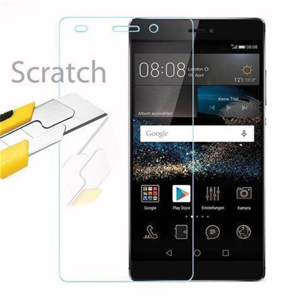 Cadorabo Panzer Folie für Huawei P8 Schutzfolie in Transparent Gehärtetes Tempered Display-Schutzglas