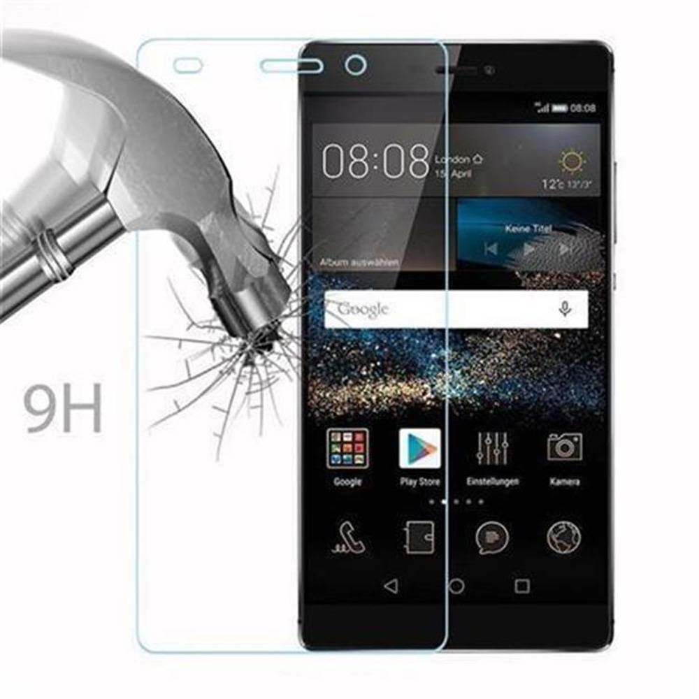 Cadorabo Panzer Folie für Huawei P8 Schutzfolie in Transparent Gehärtetes Tempered Display-Schutzglas