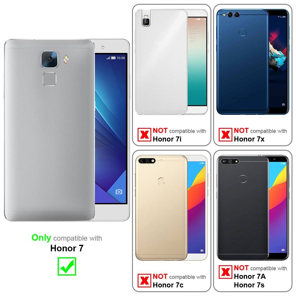 Cadorabo Panzer Folie für Honor 7 Schutzfolie in Transparent Gehärtetes Tempered Display-Schutzglas
