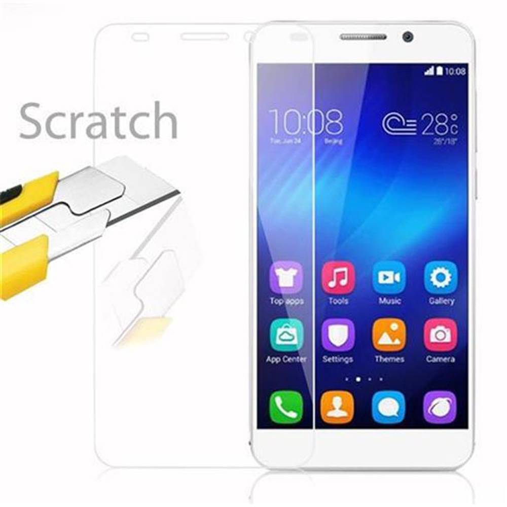 Cadorabo Panzer Folie für Honor 6 Schutzfolie in Transparent Gehärtetes Tempered Display-Schutzglas