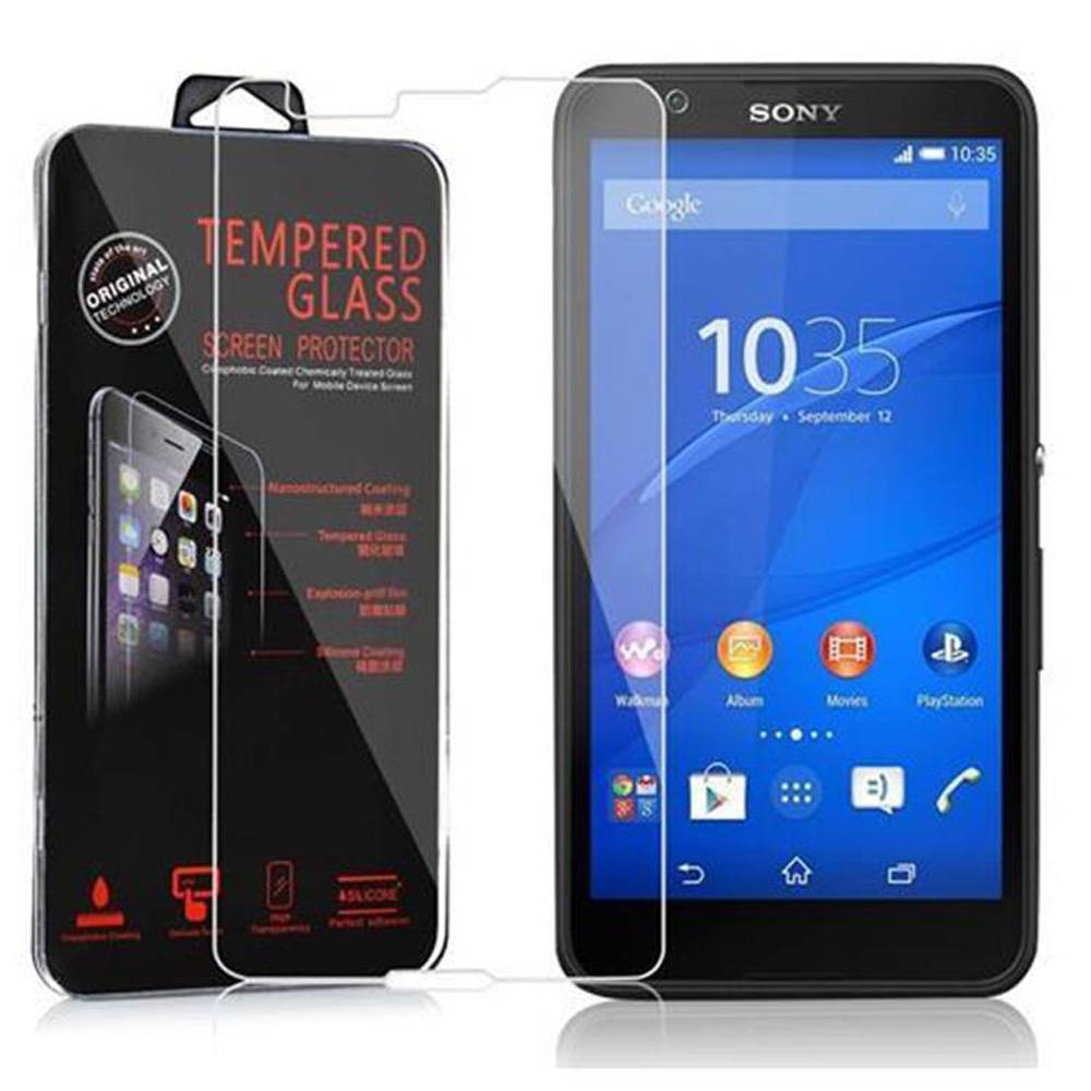 Cadorabo Panzer Folie für Sony Xperia E4G Schutzfolie in Transparent Gehärtetes Tempered Display-Schutzglas