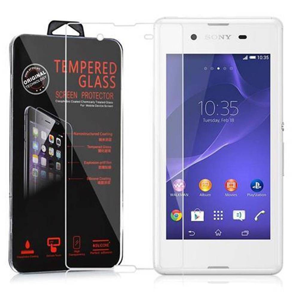Cadorabo Panzer Folie für Sony Xperia E3 Schutzfolie in Transparent Gehärtetes Tempered Display-Schutzglas