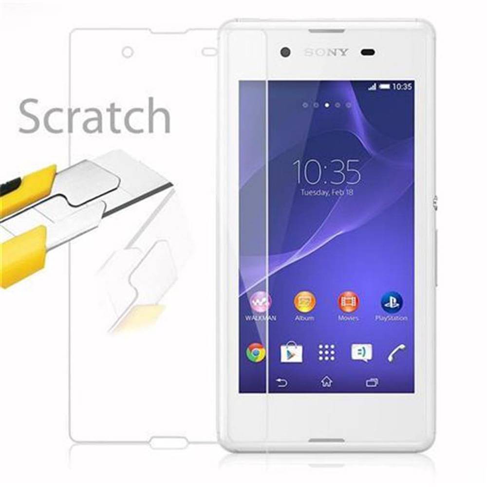 Cadorabo Panzer Folie für Sony Xperia E3 Schutzfolie in Transparent Gehärtetes Tempered Display-Schutzglas