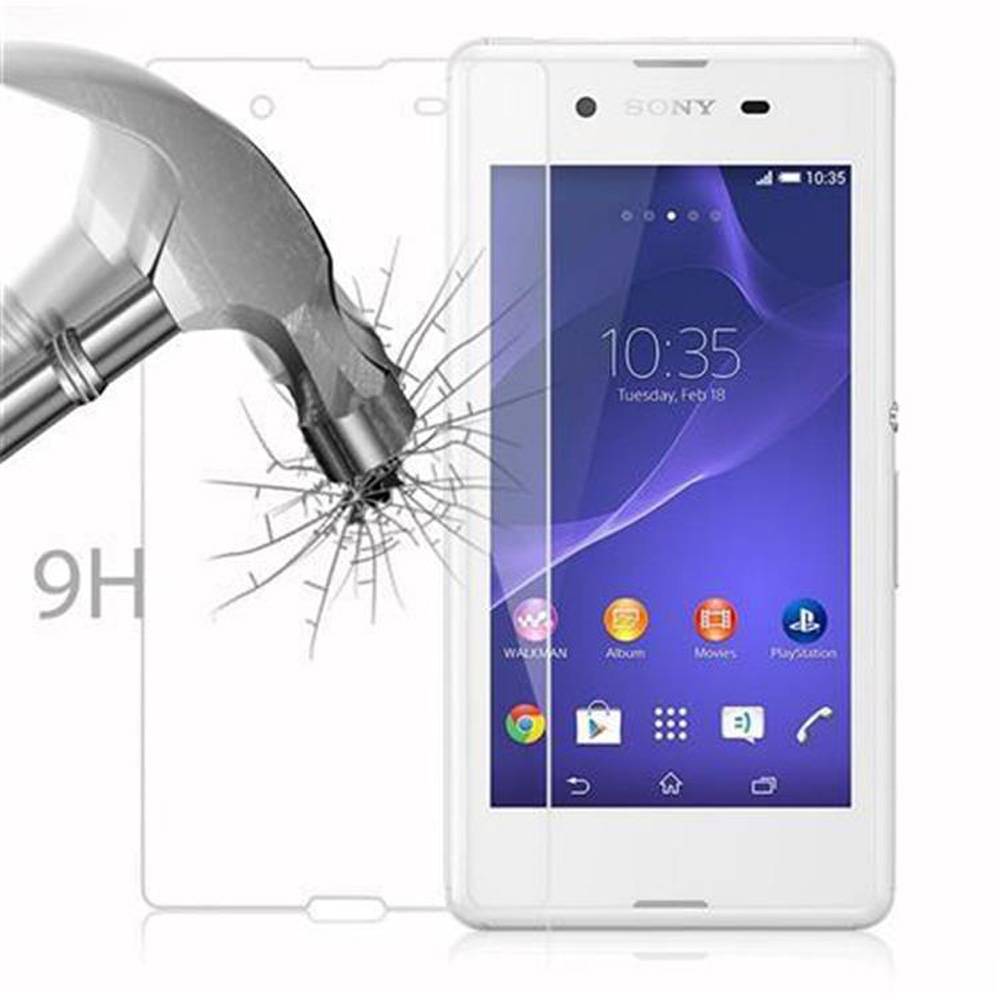 Cadorabo Panzer Folie für Sony Xperia E3 Schutzfolie in Transparent Gehärtetes Tempered Display-Schutzglas