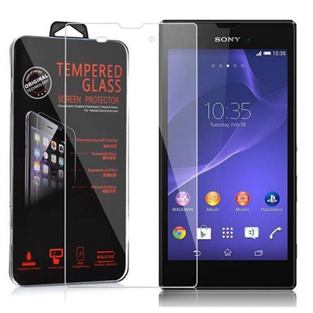 Cadorabo Panzer Folie für Sony Xperia T3 Schutzfolie in Transparent Gehärtetes Tempered Display-Schutzglas