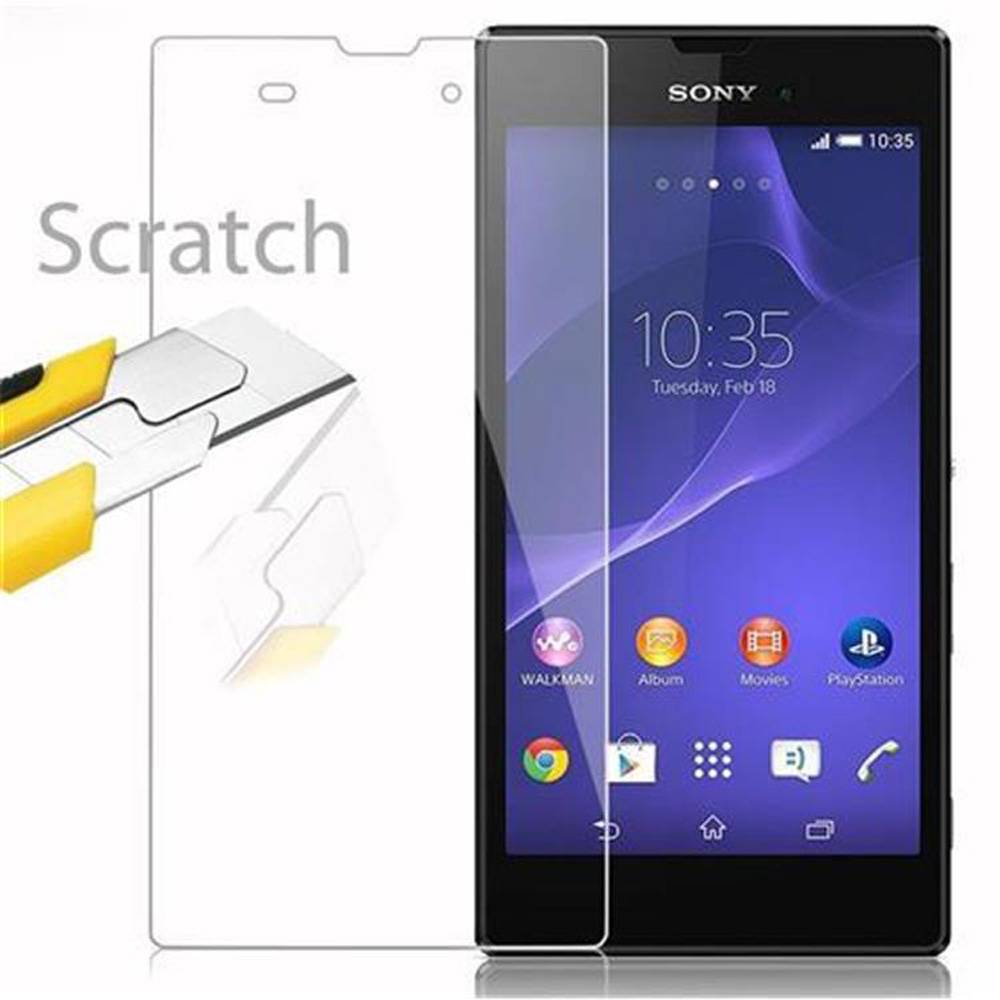 Cadorabo Panzer Folie für Sony Xperia T3 Schutzfolie in Transparent Gehärtetes Tempered Display-Schutzglas