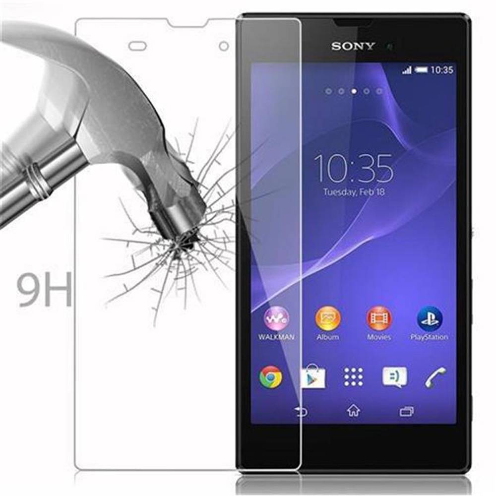 Cadorabo Panzer Folie für Sony Xperia T3 Schutzfolie in Transparent Gehärtetes Tempered Display-Schutzglas