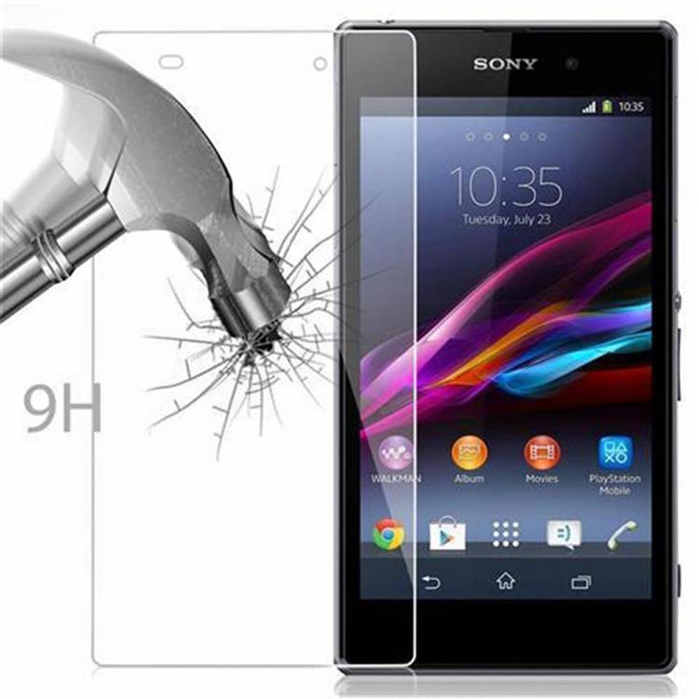 Cadorabo Panzer Folie für Sony Xperia Z1 Schutzfolie in Transparent Gehärtetes Tempered Display-Schutzglas